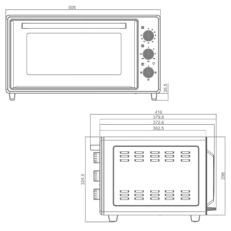 Four Électrique Ventilé FOCUS F.45R 45L - Rouge 2