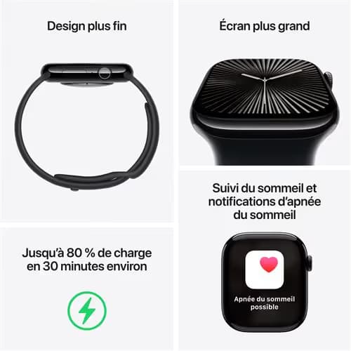 Apple Watch Series 10 GPS + Cellular - 46mm - Boîtier Natural Titanium - Bracelet Natural Milanese Loop 2