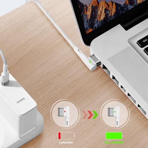 Câble de charge magnétique en zinc Type C à L - 60 W - Compatible avec MacBook 2